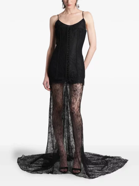 Rochie maxi Giuseppe Di Morabito din dantelă negru