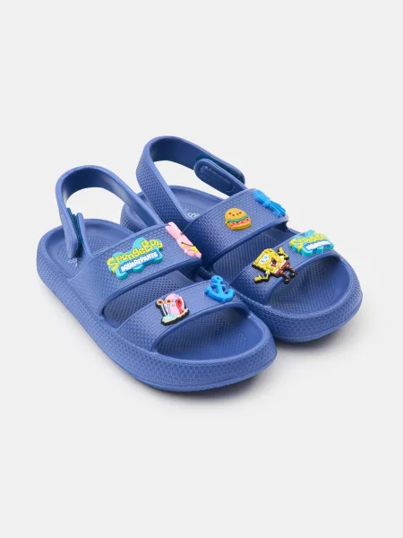 Sinsay Pěnové sandály s 3D aplikací SpongeBob námořnická modrá