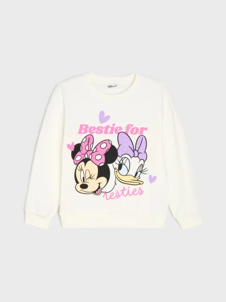 Sinsay Mikina crewneck s bavlnou Disney krémová