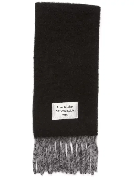 Fular Acne Studios cu franjuri negru