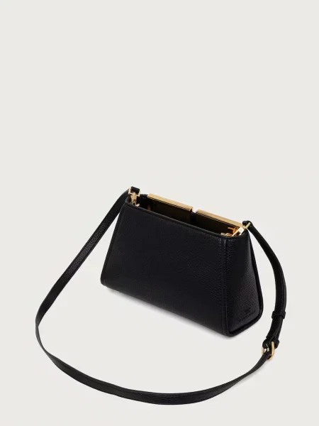 Torebka crossbody Elisabetta Franchi skórzana czarna