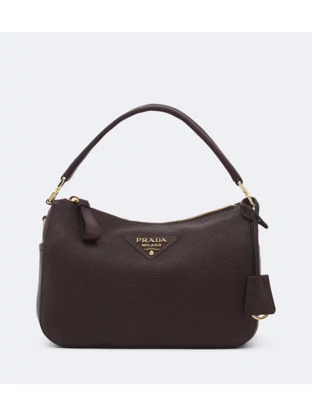 Top Prada din piele maro