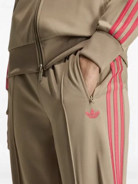 Pantaloni Adidas alergare cu model piele de șarpe cu broderie maro