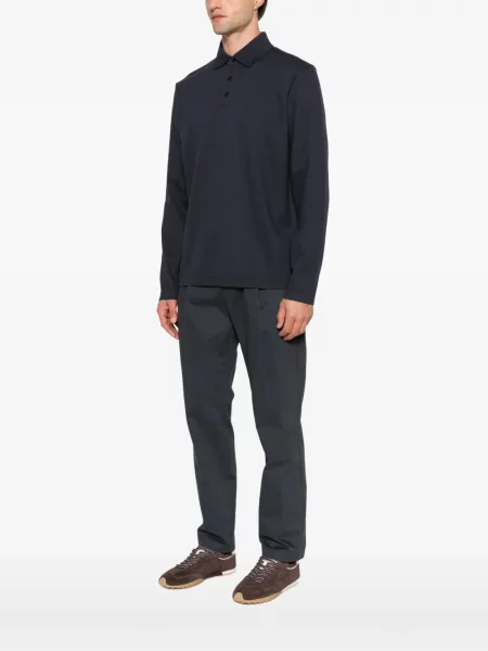 Lung tricou polo Herno albastru