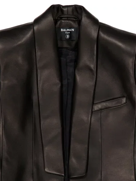 Geanta de piele Balmain negru