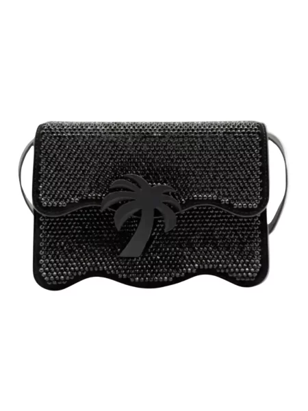 Torba plażowa Palm Angels skórzana czarna