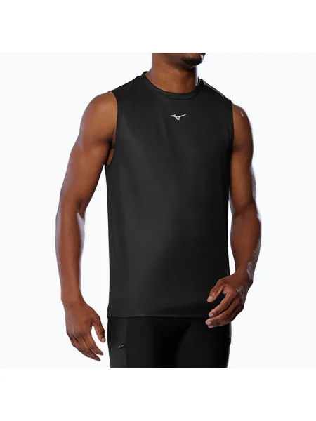 Мъжка тениска за бягане без ръкави Mizuno Core Graphic black oni черно