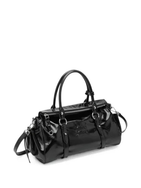 Shopper kabelka Miu Miu s autogramem černá