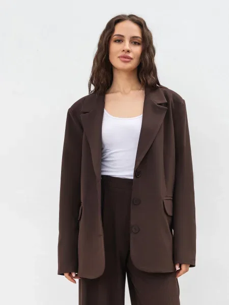 Пиджак ромашка коричневый