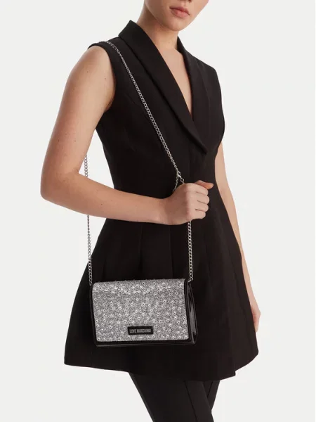 Love Moschino Pismo torbica / prozirna crna