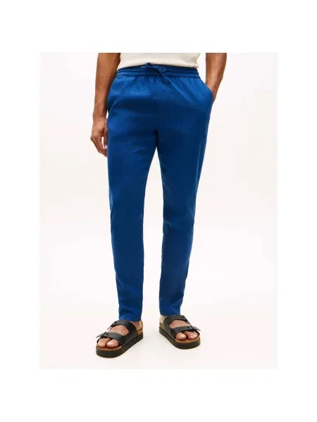 Pantaloni Tommy Hilfiger albastru