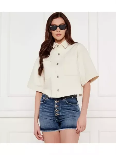 Hugo Blue De blugi cămașă Getecna_B | Cropped Fit albastru