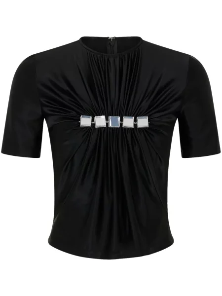 Top Rabanne drapat negru