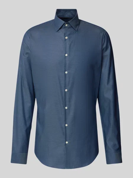 Koszula biznesowa o kroju slim fit z kołnierzykiem typu kent Jake*s błękitna