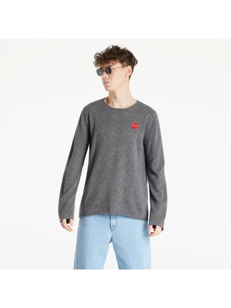 Pulover Comme Des Garçons Play z vzorcem srca siva