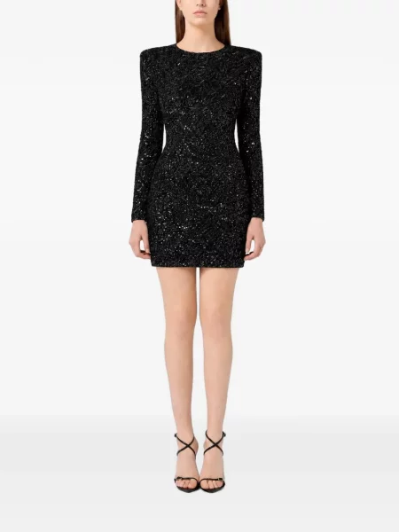 Lung rochie mini Philipp Plein cu broderie negru