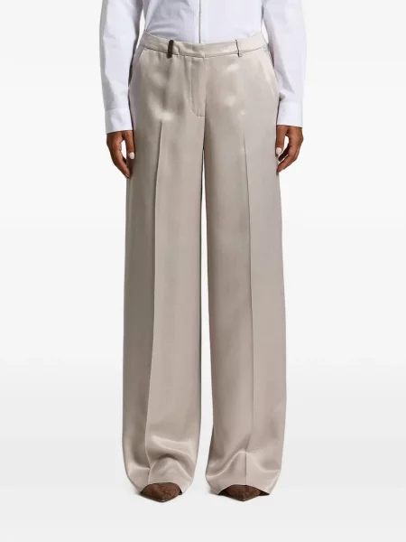 Pantaloni Peserico din satin gri