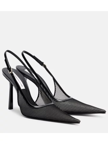 Pantofi cu toc Victoria Beckham din piele slingback negru