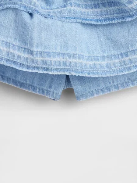 Fustă din denim copii Gap albastru