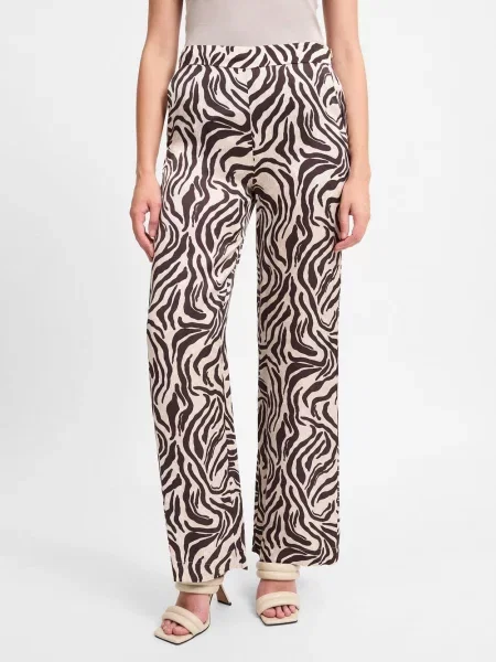 Joop! spodnie szerokie high waist beżowy