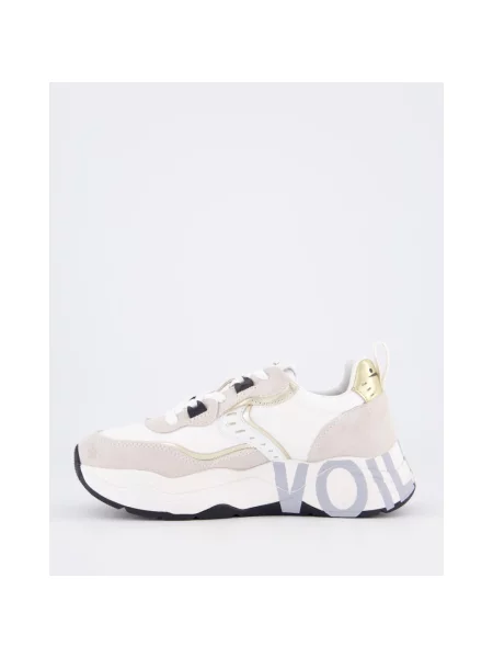 Sneakersy Voile Blanche zamszowe z logo białe