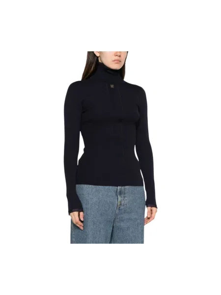 Sweter z golfem Elisabetta Franchi niebieski