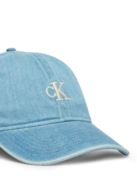 Calvin Klein Šiltovka Monogram Embroidery Denim Cap modrá