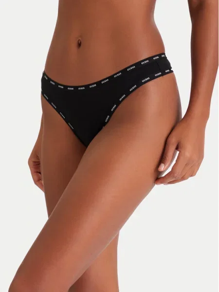 GUESS Tanga gaćice nude / crna bijela