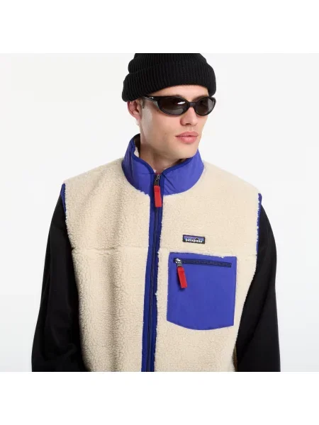 Елек Patagonia M's Classic Retro-X Vest Dark Natural/ Cobalt Blue XL синьо