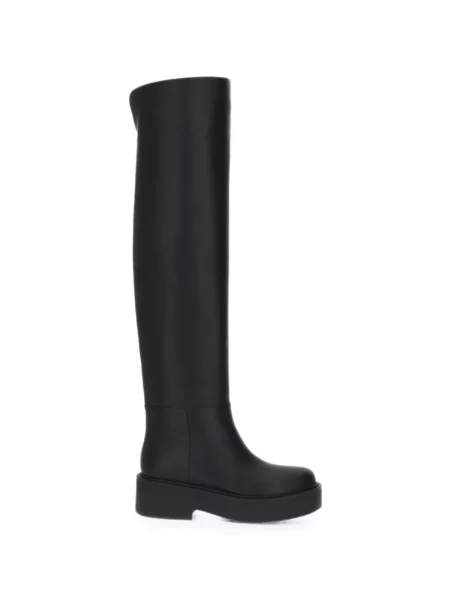 Botine Gianvito Rossi din piele cu platformă negru