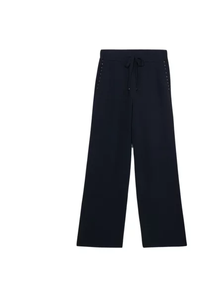 Dzianinowe spodnie Oltre niebieskie