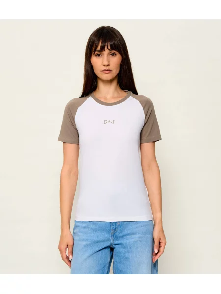 Guess Jeans Tricou Raglan alb