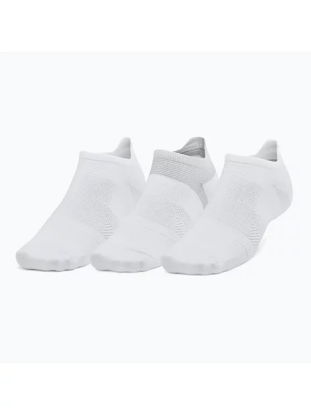Мъжки чорапи за бягане Under Armour Dry Run Lite No Show 3 чифта white/white/reflective бяло