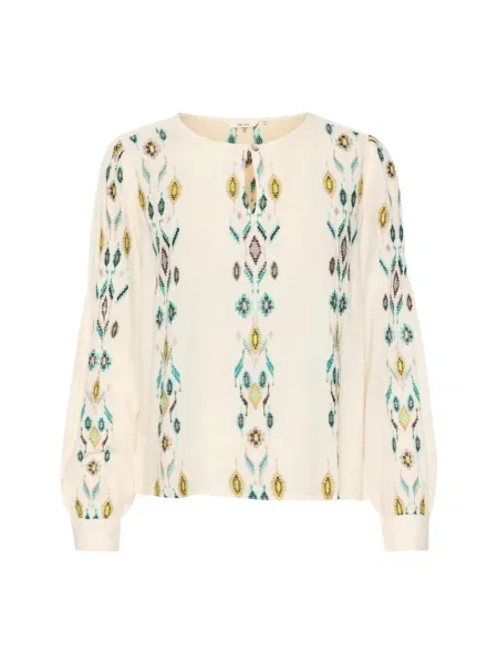Lniana bluzka Cream zielona
