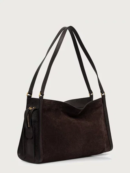 Geantă shopper Pollini din piele maro