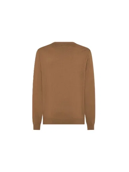 Sweter Sun68 z dekoltem w serek beżowy