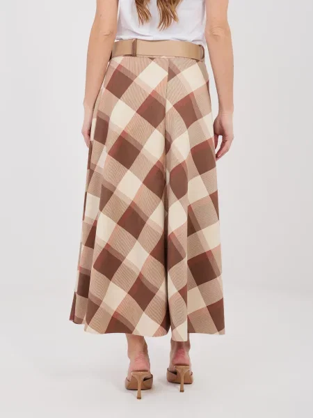 Maxi fusta maxi Italy Moda în carouri maro