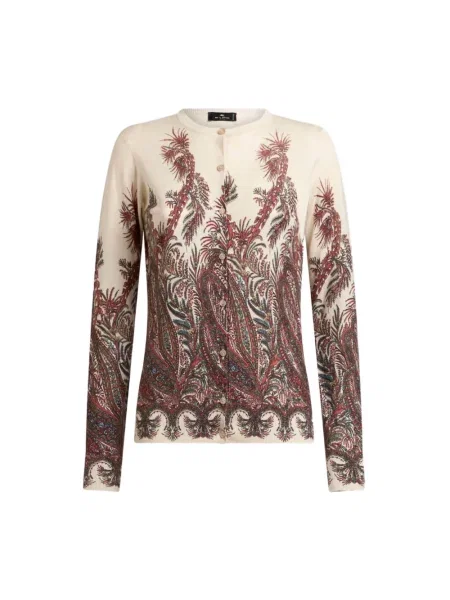 Wielobarwność kardigan Etro z kaszmiru z wzorem paisley