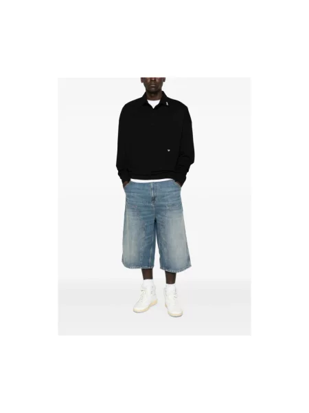 Sweter Rhude z długim rękawem z logo niebieski