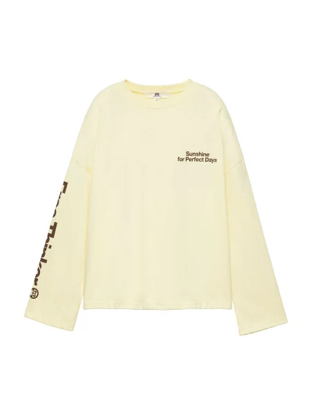 Pull&Bear Mikina PACIFIC SOL čokoládová / pastelovo / tmavooranžová žltá