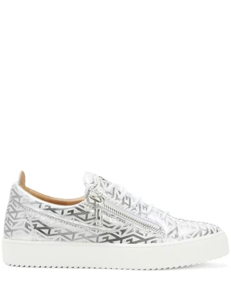 Sneakerși Giuseppe Zanotti cu imagine argintiu