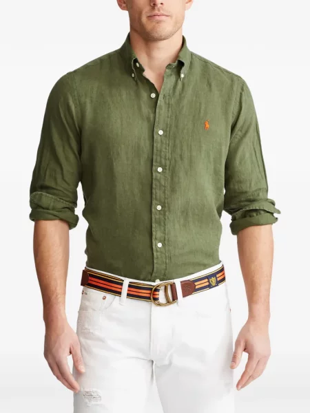Matlasat tricou polo Polo Ralph Lauren cu decolteu rotund cu autograf roșu