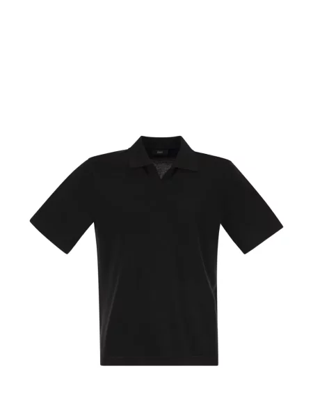 Gulerat tricou polo Herno din jerseu negru