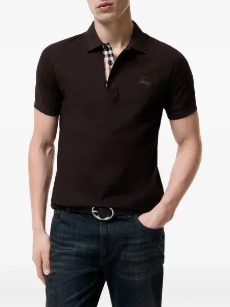 Tricou polo Burberry maro