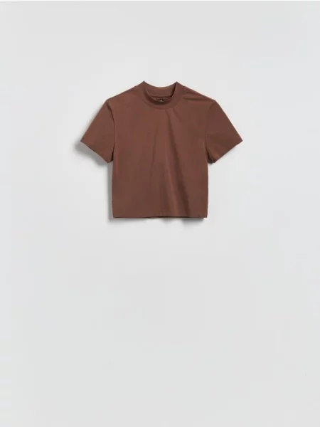 Reserved Tricou cu conținut ridicat de maro-închis maro