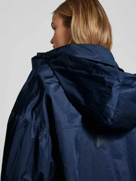 Płaszcz zapinany na błyskawiczny dwustronny Armani Exchange granatowy