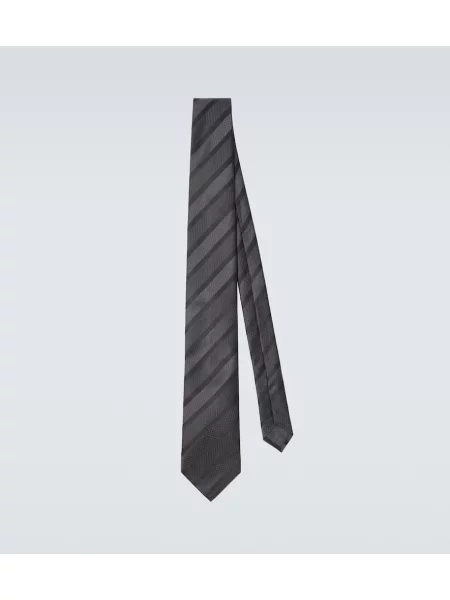 Svilena kravata Brunello Cucinelli s črtami siva