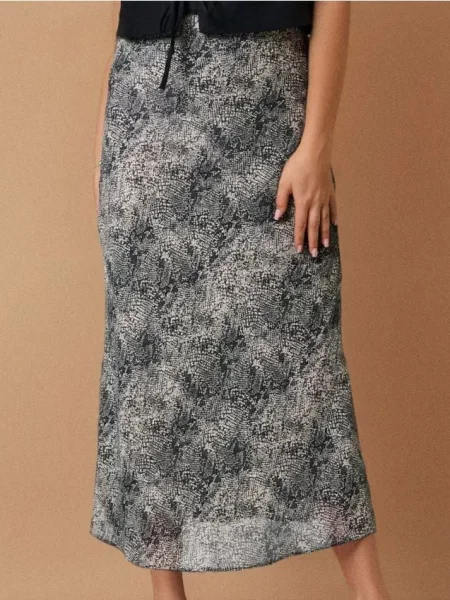 Спідниця міді з тваринним принтом різнобарвний