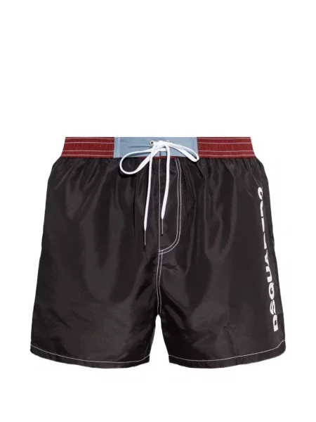 Slip de baie Dsquared2 cu imagine cu cordon negru