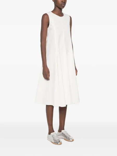 Rochie midi Jw Anderson cu funde fără mâneci alb
